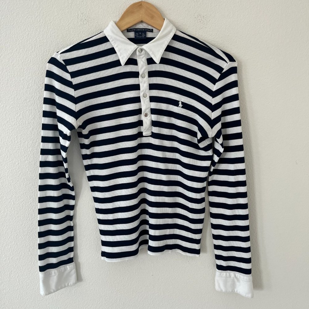 RALPH LAUREN SPORT Striped Polo Long Sleeve Shirt